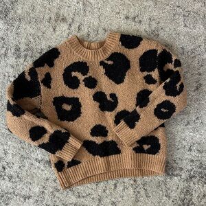 Jumping Beans Black and Tan Leopard Crew Neck Sweater